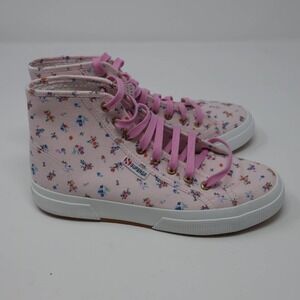 Superga 2795 Pink Floral Print High Top Sneakers Size 7.5 LoveShackFancy LSF